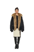 FAUX FUR BOMBER JACKET (Black)