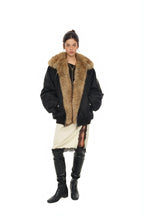 FAUX FUR BOMBER JACKET (Black)