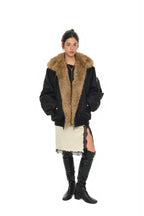 FAUX FUR BOMBER JACKET (Black)