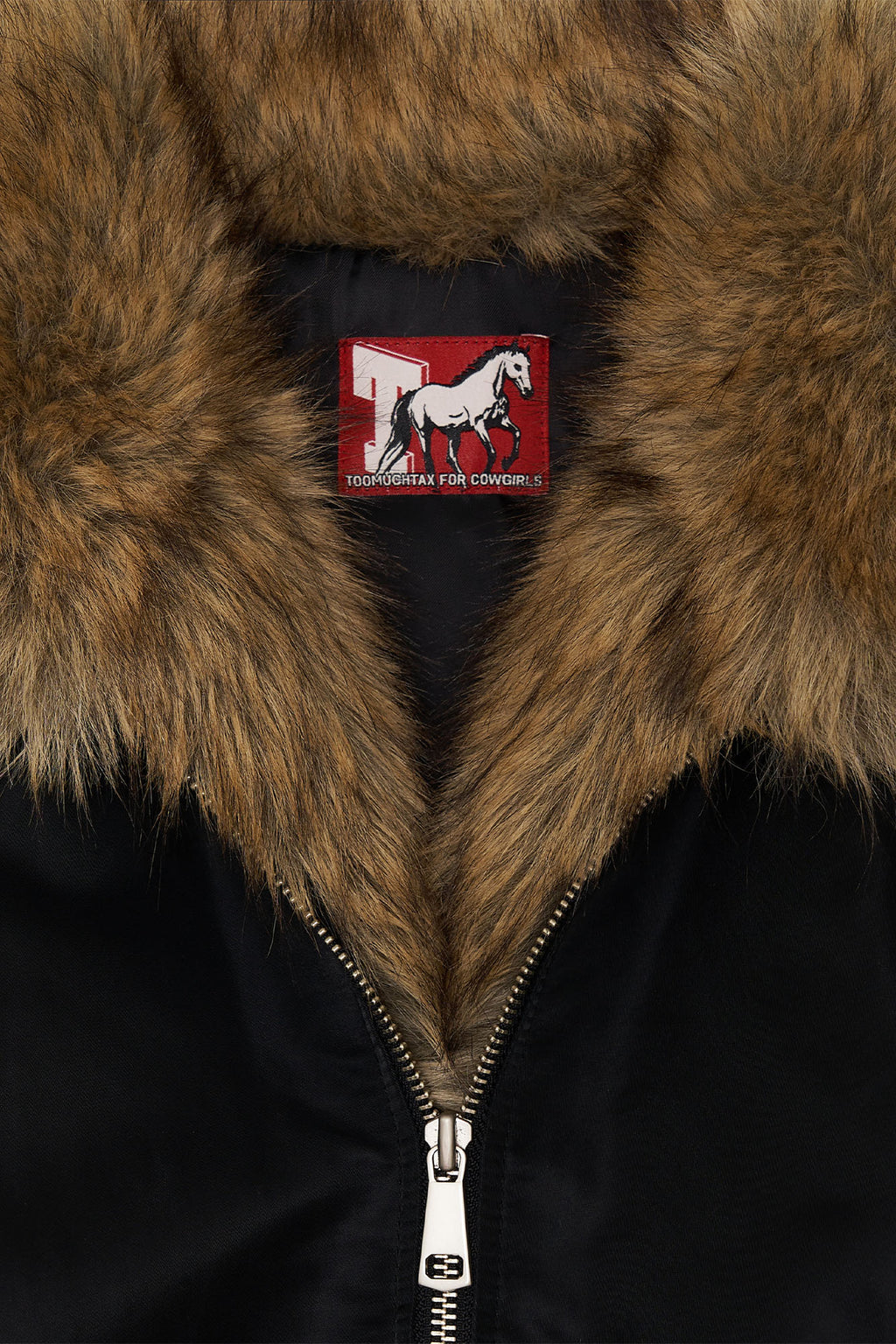 FAUX FUR BOMBER JACKET (Black)