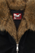 FAUX FUR BOMBER JACKET (Black)