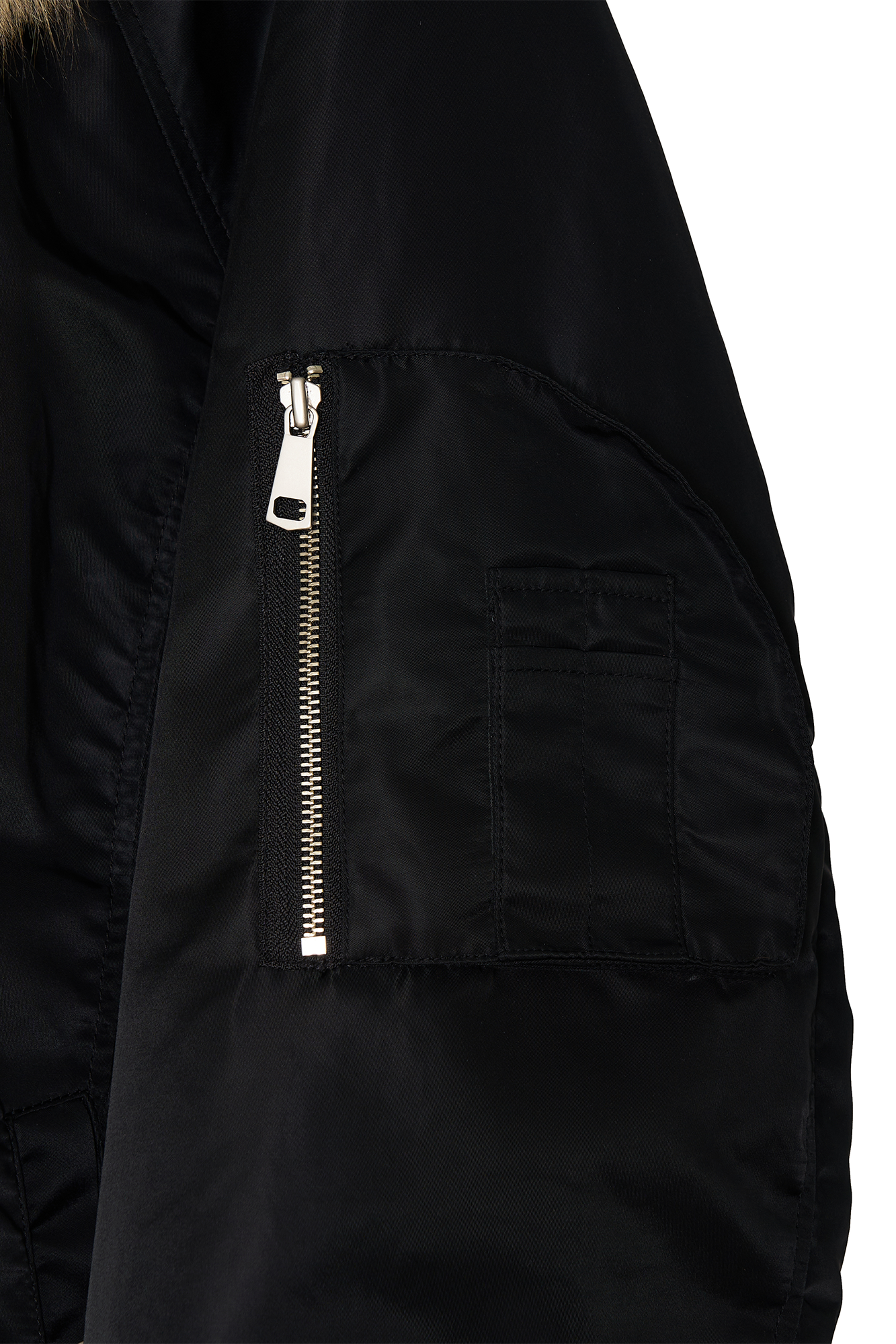 FAUX FUR BOMBER JACKET (Black)