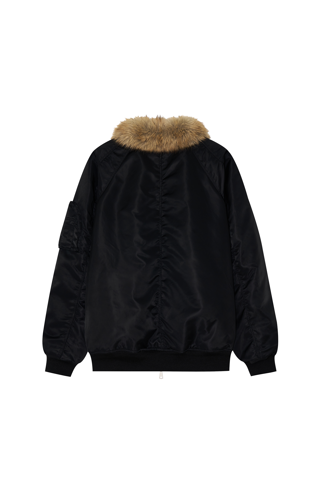 FAUX FUR BOMBER JACKET (Black)