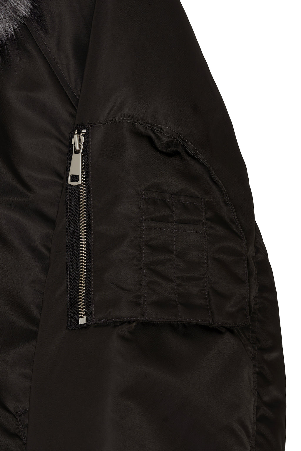 FAUX FUR BOMBER JACKET (CHARCOAL)