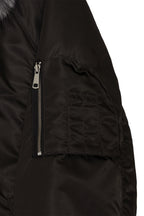 FAUX FUR BOMBER JACKET (CHARCOAL)