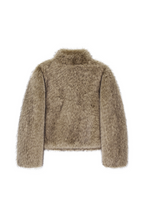FAUX FUR CROPPED JACKET (BEIGE)