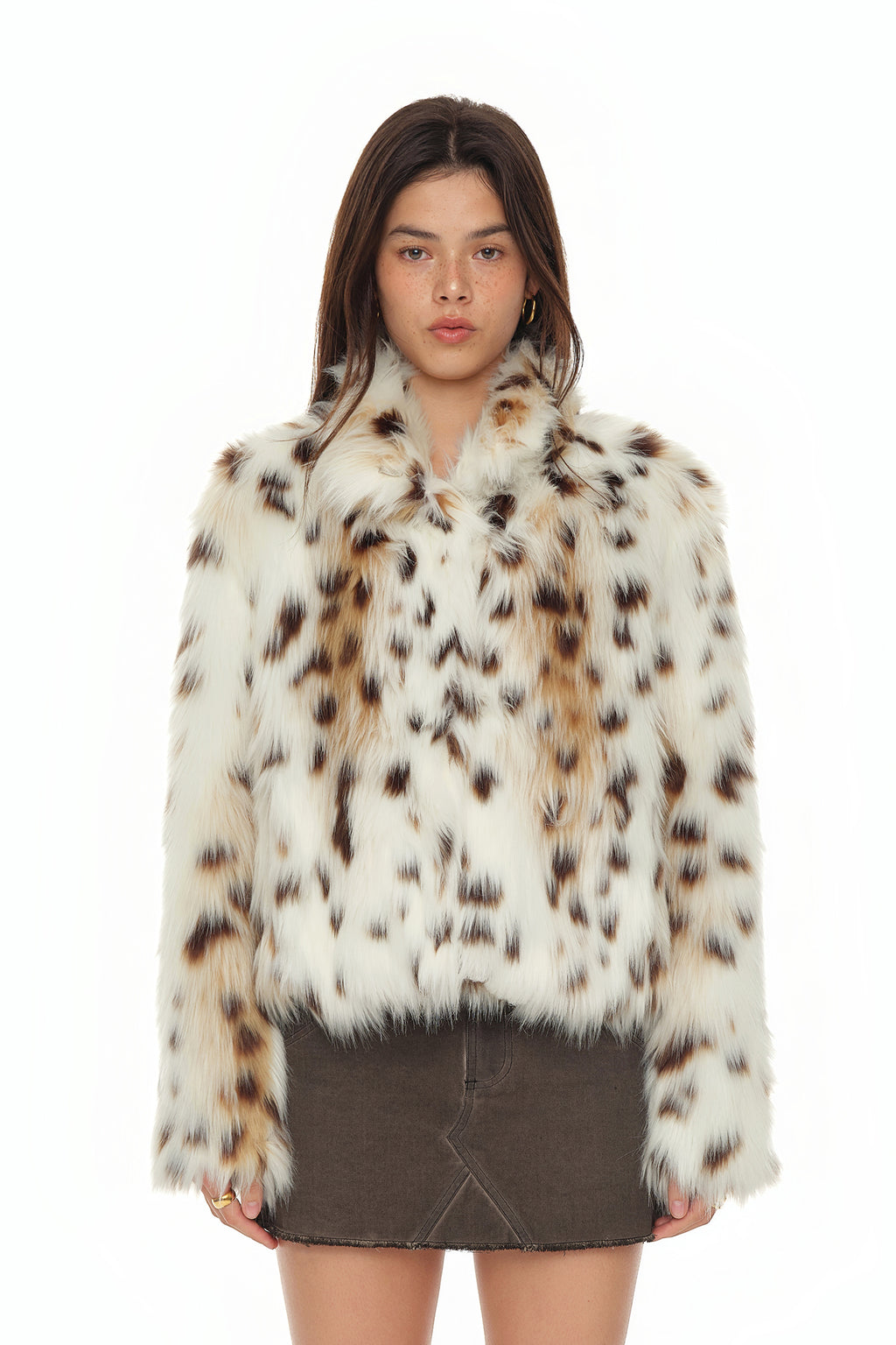 FAUX FUR CROPPED JACKET (LEOPARD)