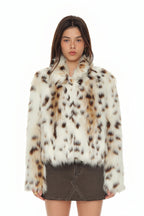 FAUX FUR CROPPED JACKET (LEOPARD)