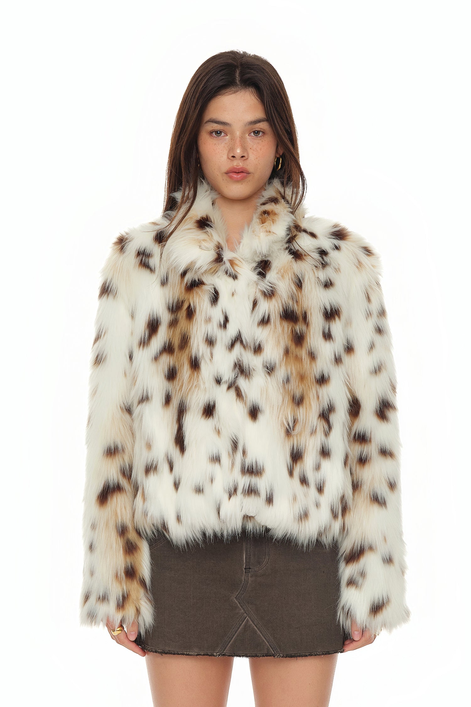 FAUX FUR CROPPED JACKET (LEOPARD)