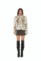 FAUX FUR CROPPED JACKET (LEOPARD)