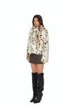 FAUX FUR CROPPED JACKET (LEOPARD)