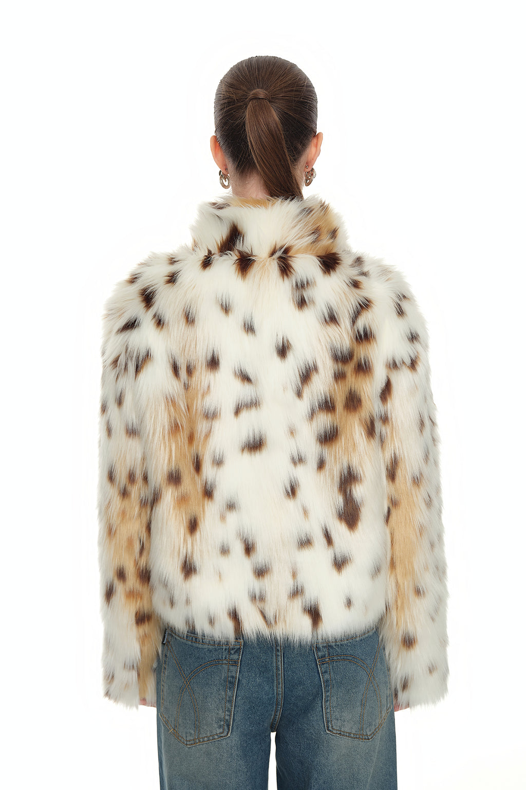 FAUX FUR CROPPED JACKET (LEOPARD)