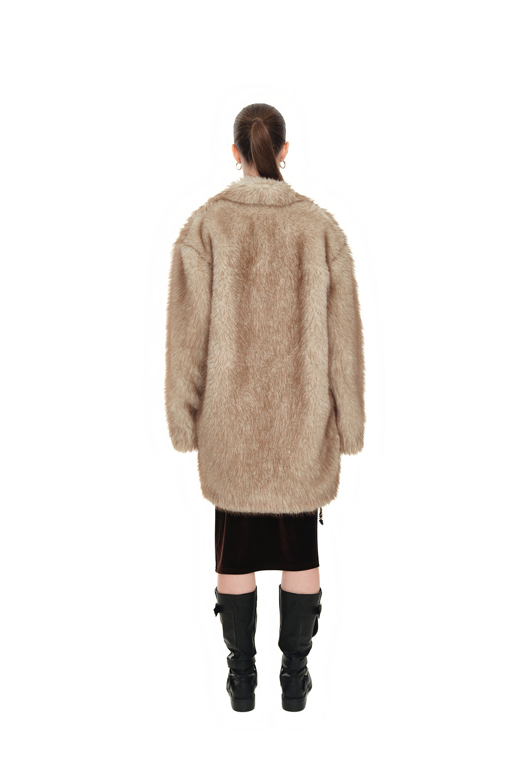 FAUX FUR HALF COAT (BEIGE)