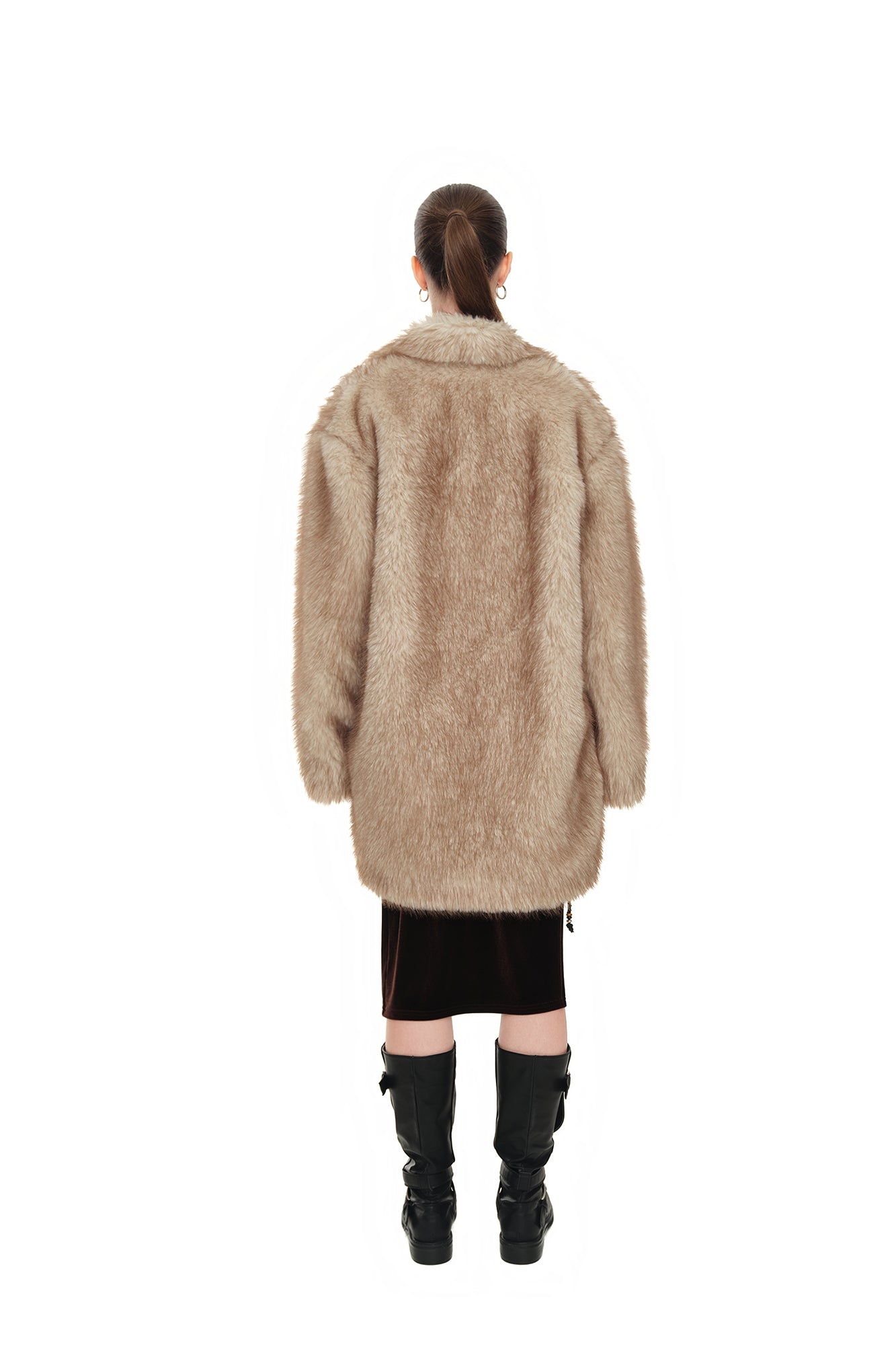 FAUX FUR HALF COAT (BEIGE)