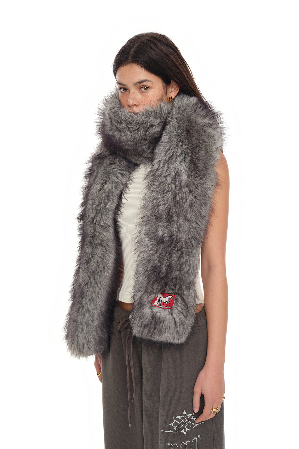 FAUX FUR SCARF (GREY)