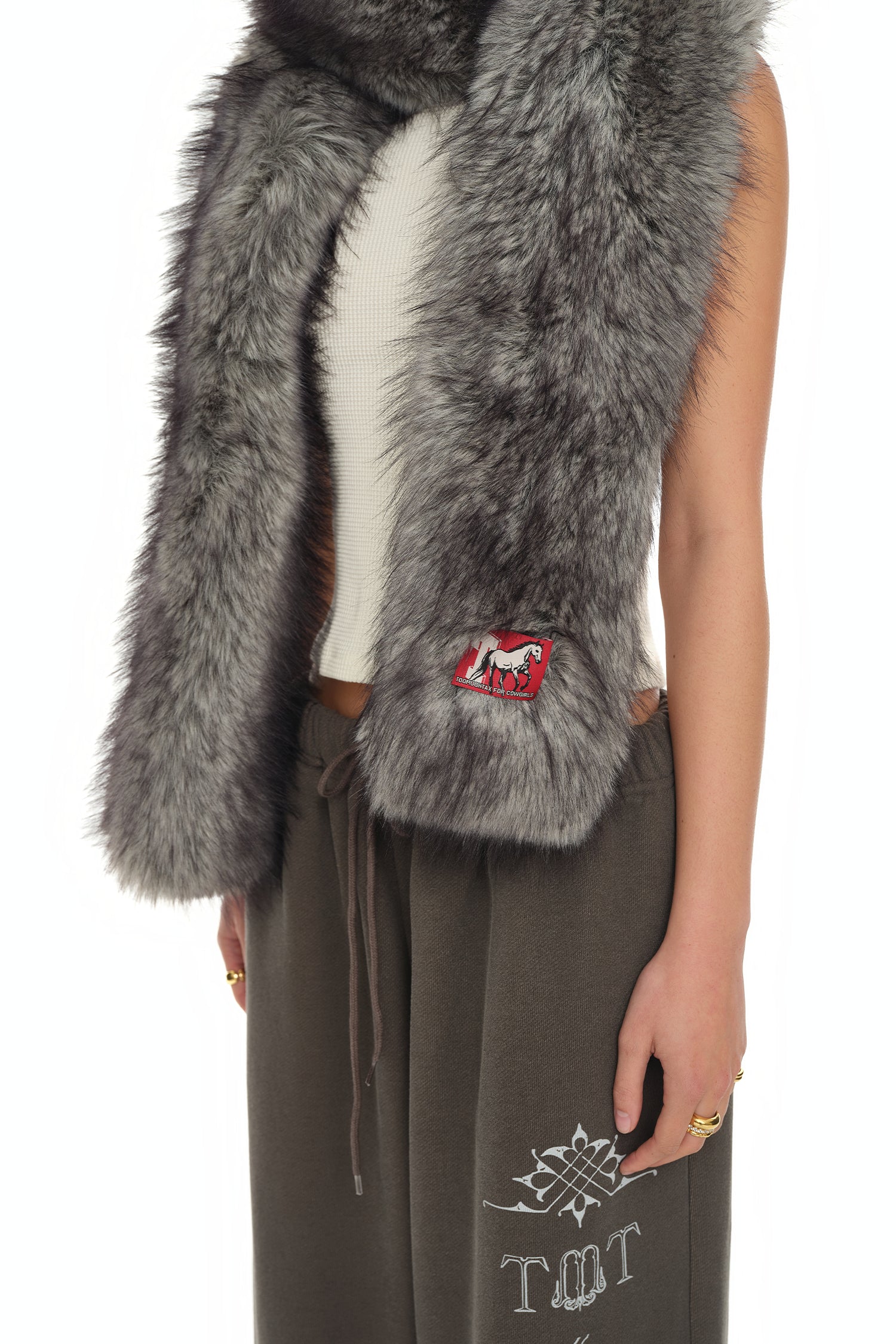 FAUX FUR SCARF (GREY)