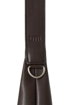 FAUX LEATHER BUCKLE HOBO BAG (BROWN)