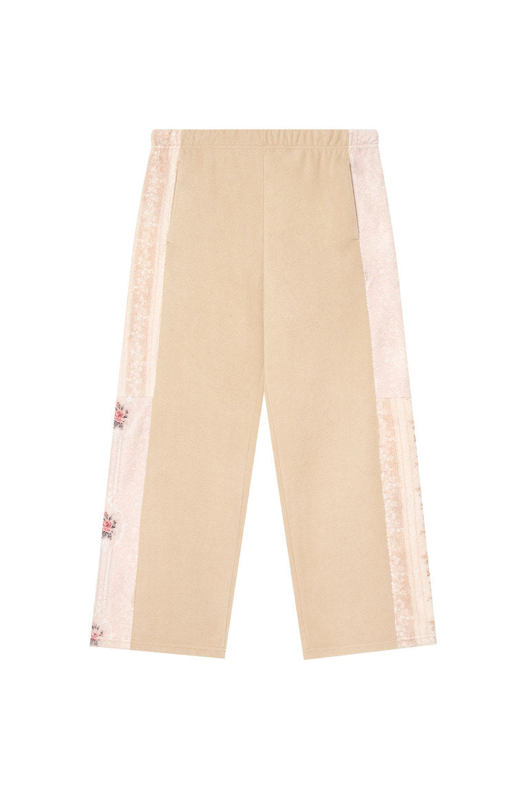 FLEECE PANEL SWEATPANTS (BEIGE)