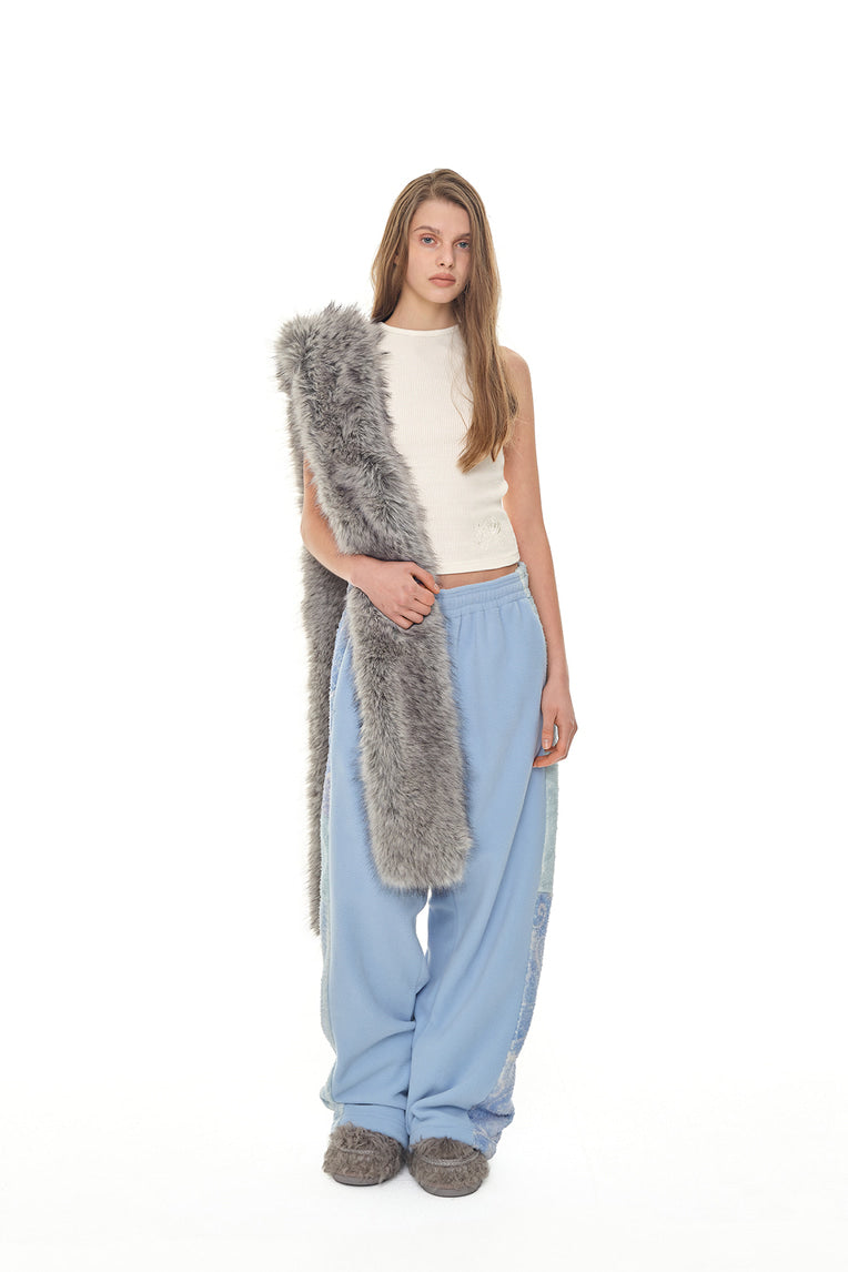 FLEECE PANEL SWEATPANTS (BLUE)