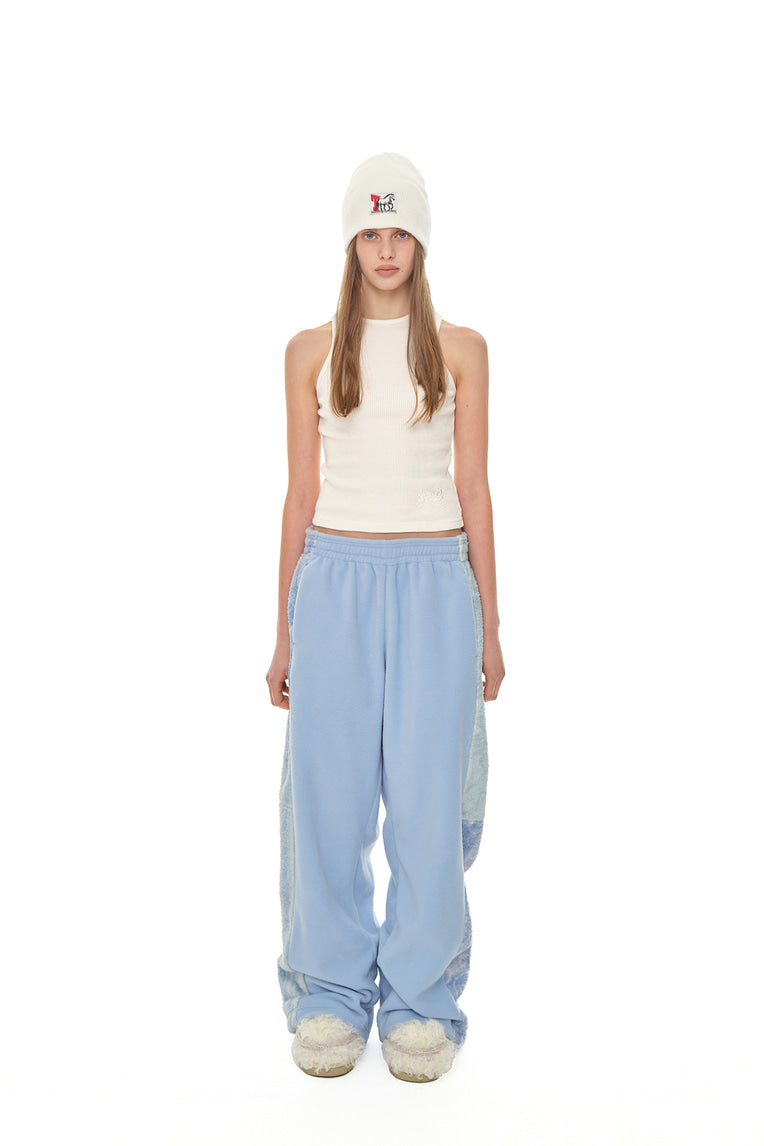 FLEECE PANEL SWEATPANTS (BLUE)