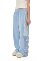 FLEECE PANEL SWEATPANTS (BLUE)