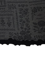 FLORAL MOTIF LAYERED SKIRT (CHARCOAL)