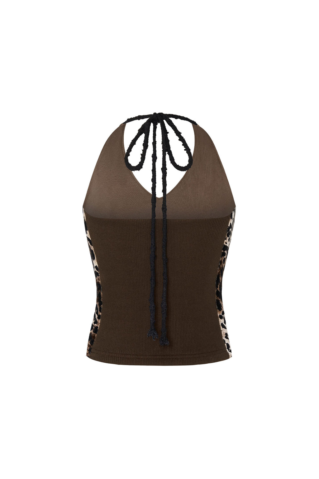 VELOUR HALTER TANK TOP (LEOPARD)