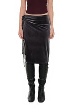 VELOUR MIDI SKIRT (CHARCOAL)