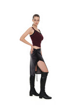 VELOUR MIDI SKIRT (CHARCOAL)