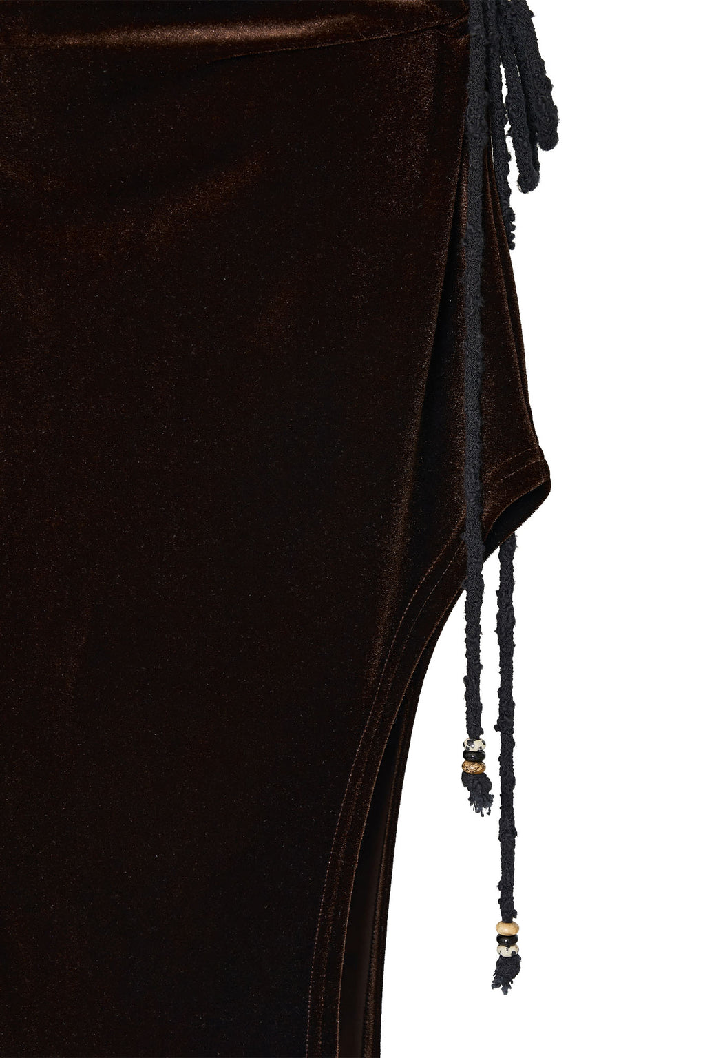 VELOUR MIDI SKIRT (DARK BROWN)