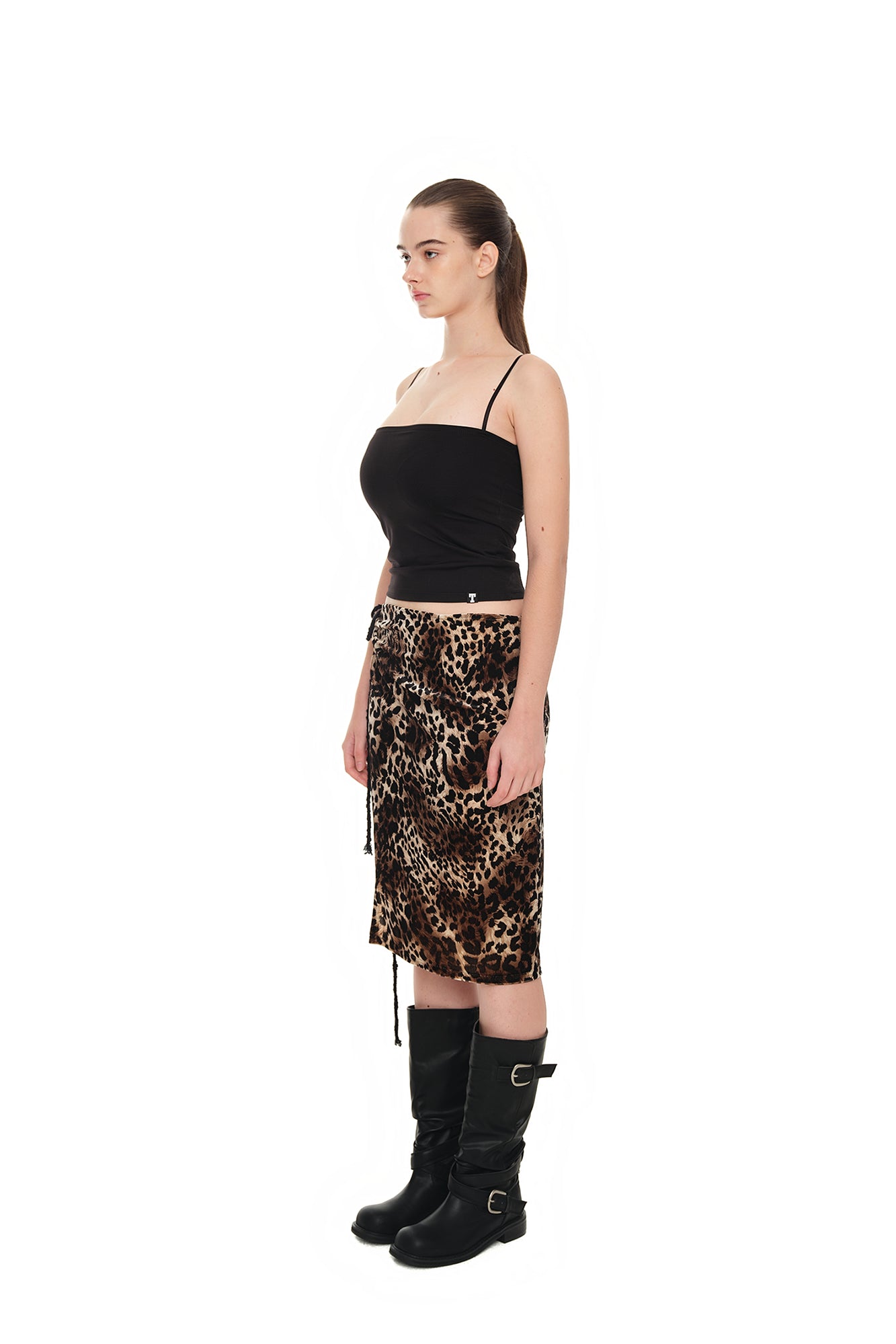 VELOUR MIDI SKIRT (LEOPARD)