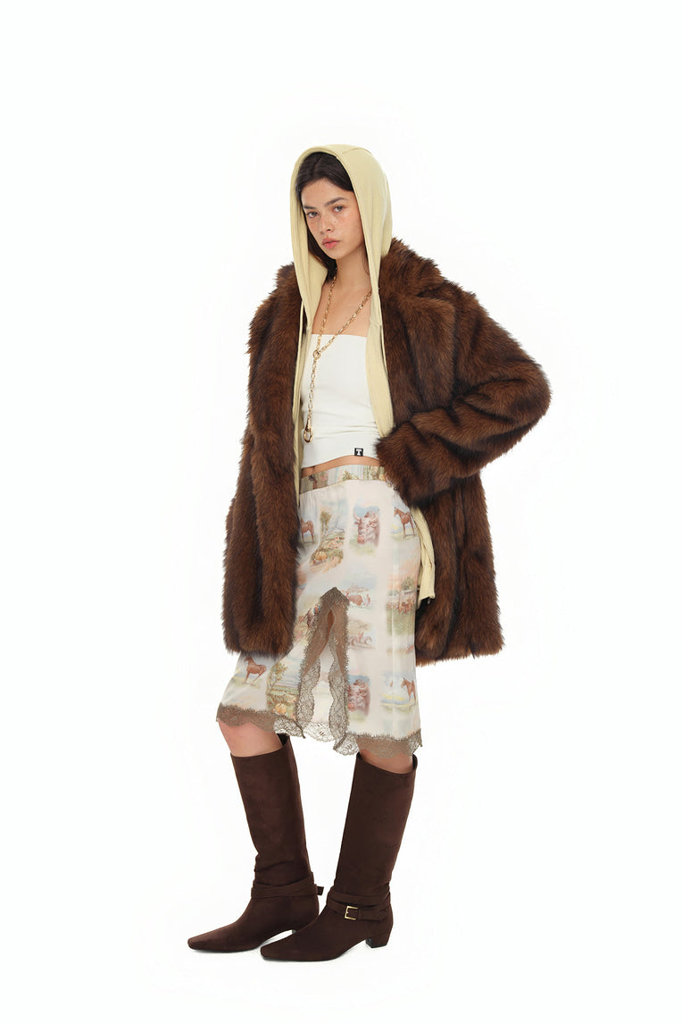 VINTAGE RANCH LACE MIDI SKIRT