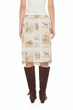 VINTAGE RANCH LACE MIDI SKIRT