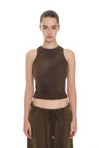 WAFFLE TANK TOP (WASHED BROWN)