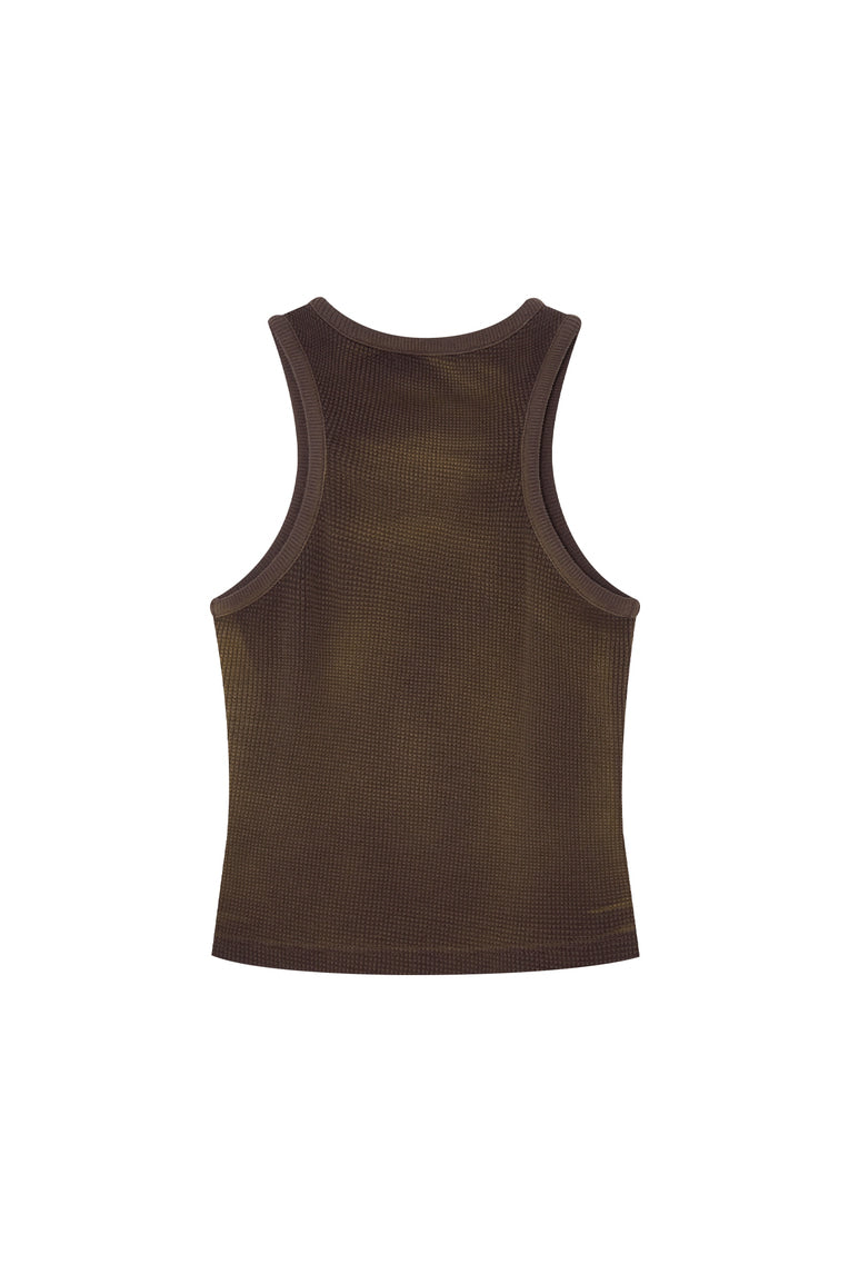 WAFFLE TANK TOP (WASHED BROWN)