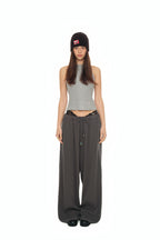 WESTERN BEAD WAFFLE PANTS (CHARCOAL)