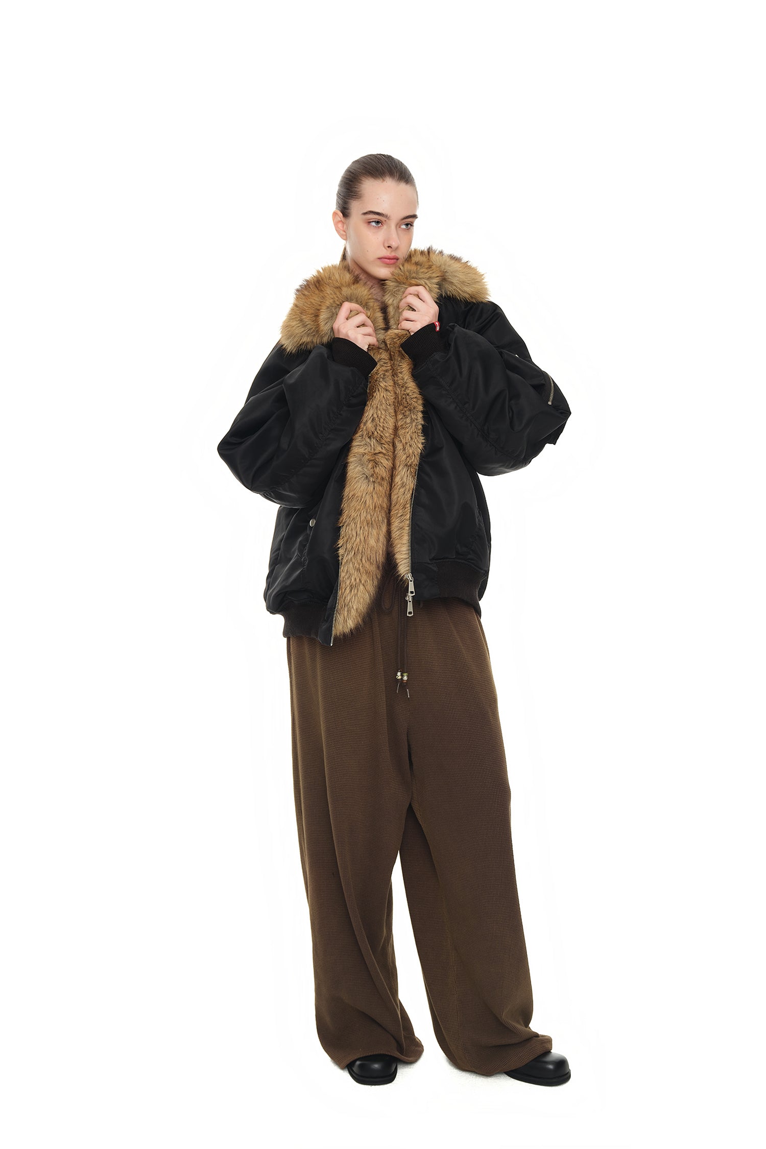 WESTERN BEAD WAFFLE PANTS (WASHED BROWN)