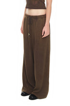 WESTERN BEAD WAFFLE PANTS (WASHED BROWN)