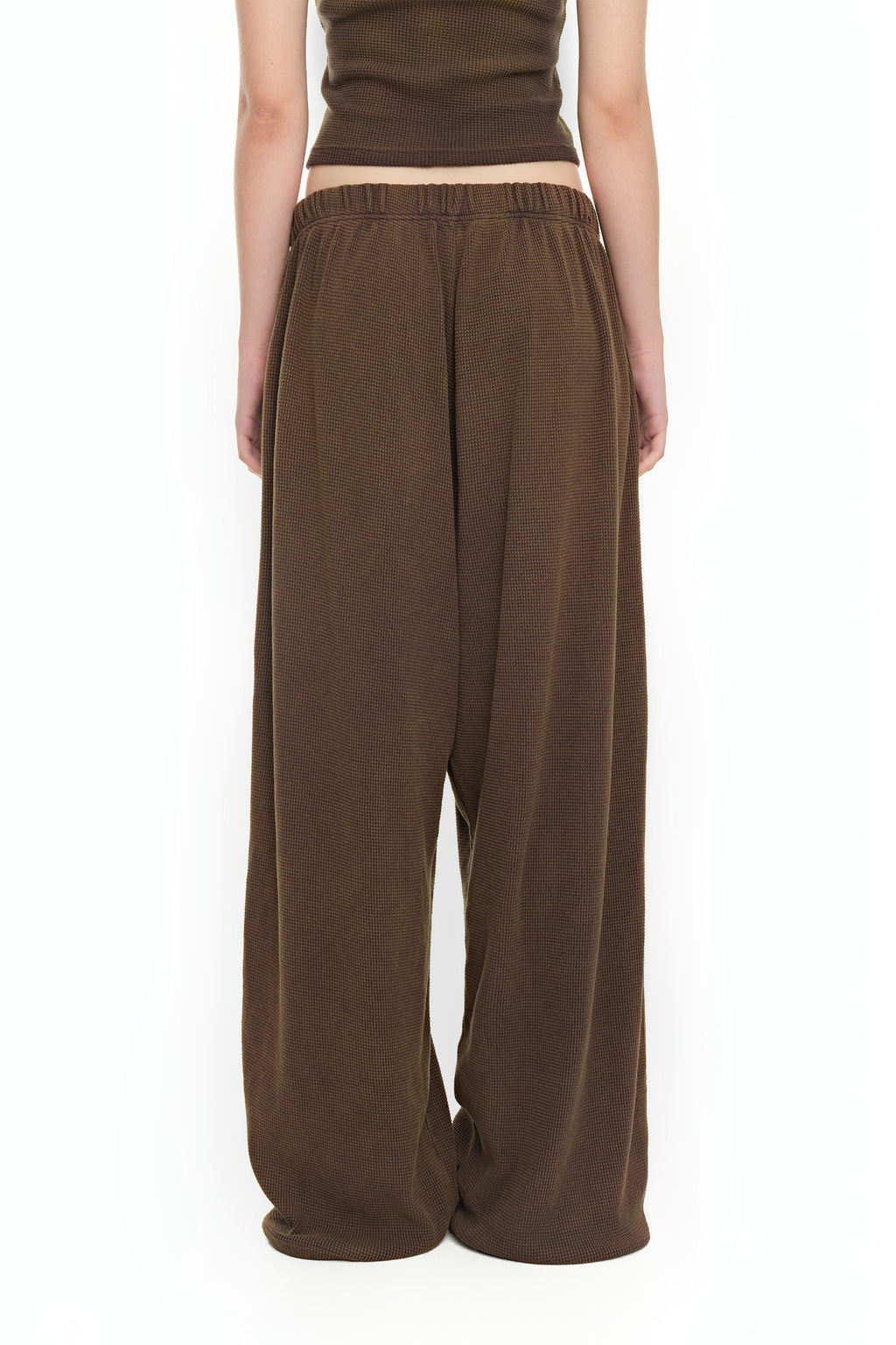 WESTERN BEAD WAFFLE PANTS (WASHED BROWN)
