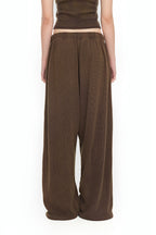 WESTERN BEAD WAFFLE PANTS (WASHED BROWN)