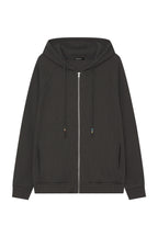 WESTERN BEAD WAFFLE ZIP-UP HOODIE (CHARCOAL)
