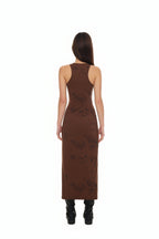 ZEBRA JERSEY MAXI DRESS (BROWN)