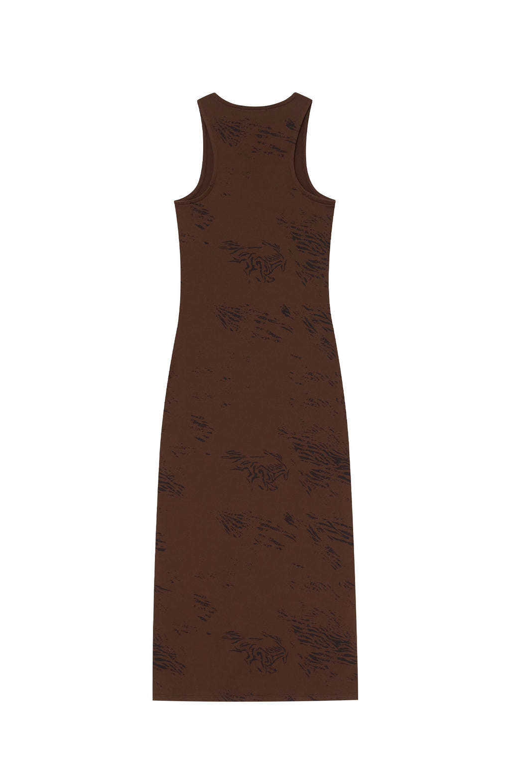 ZEBRA JERSEY MAXI DRESS (BROWN)