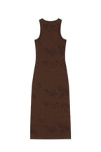 ZEBRA JERSEY MAXI DRESS (BROWN)