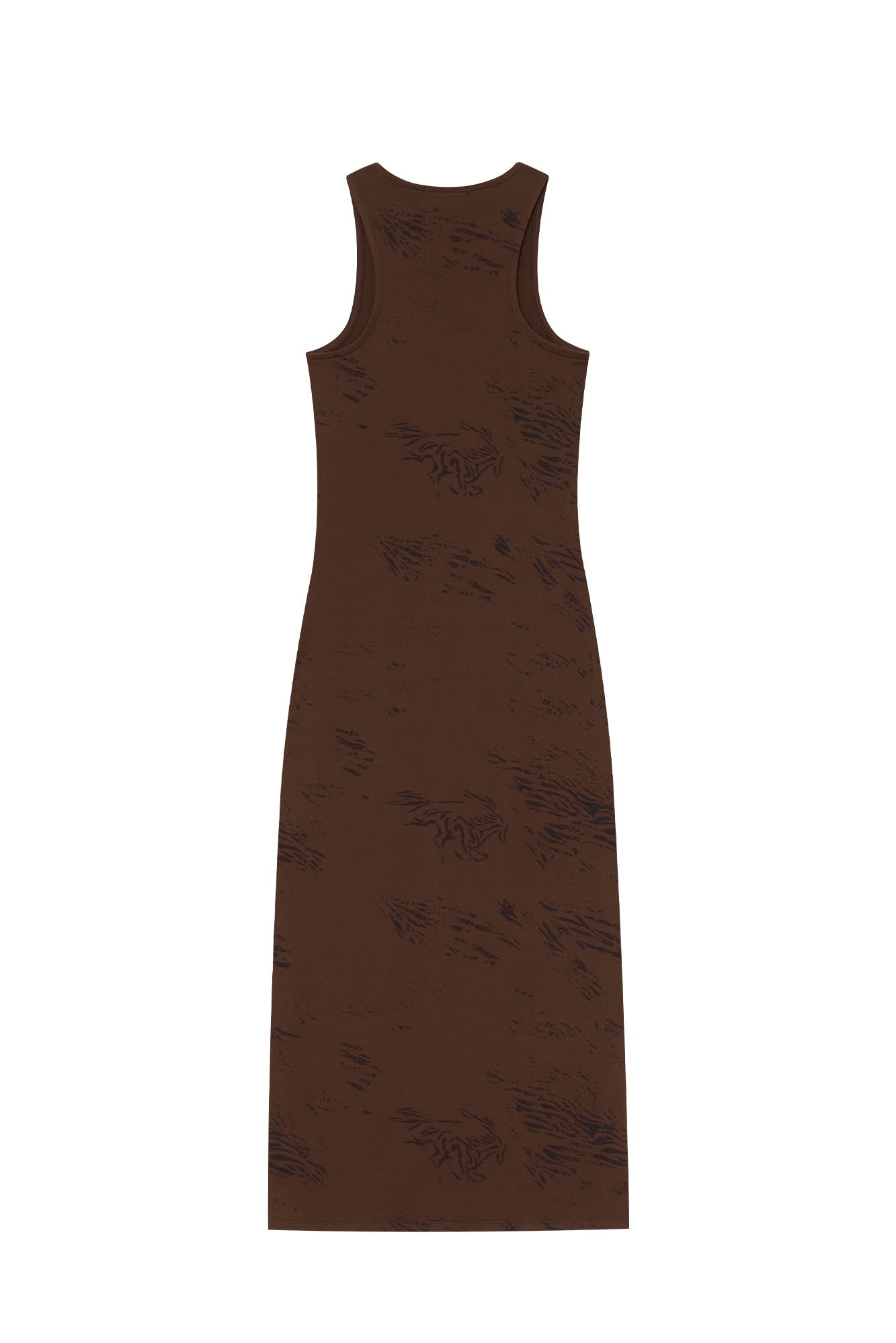 ZEBRA JERSEY MAXI DRESS (BROWN)