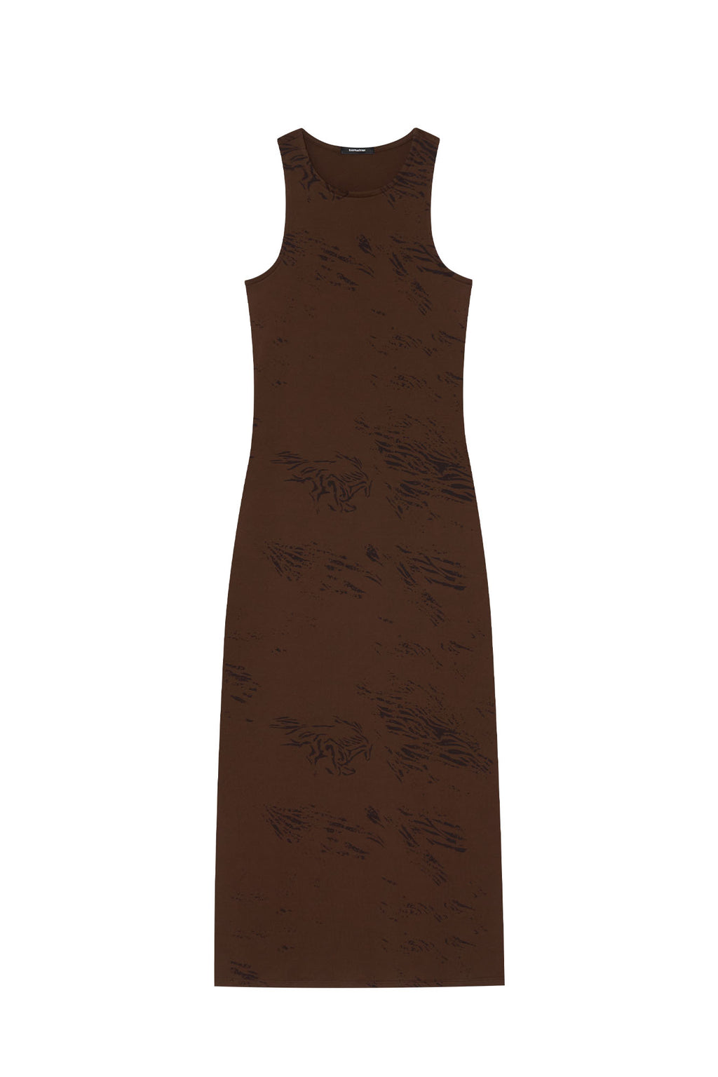 ZEBRA JERSEY MAXI DRESS (BROWN)