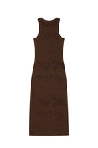 ZEBRA JERSEY MAXI DRESS (BROWN)