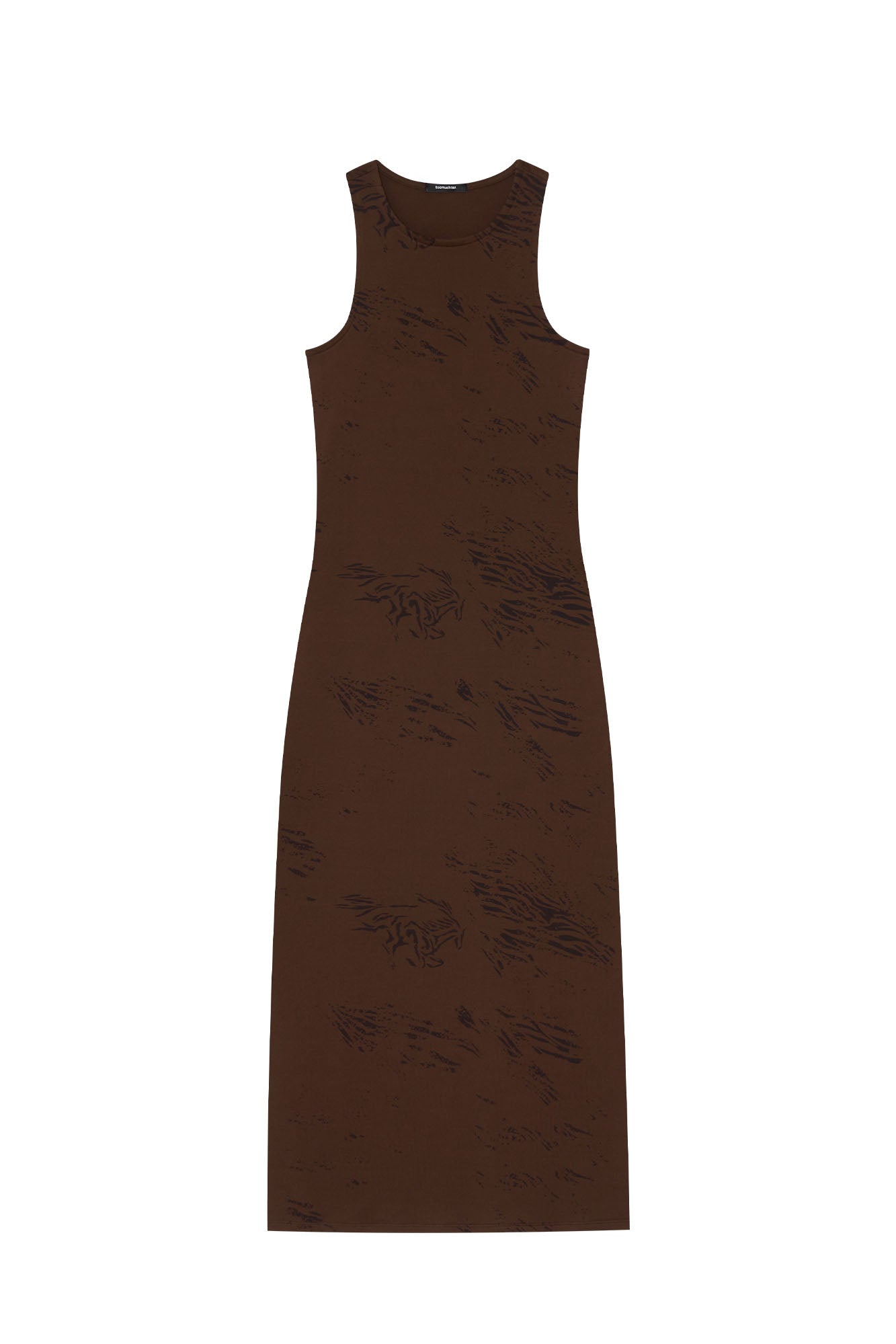 ZEBRA JERSEY MAXI DRESS (BROWN)