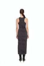 ZEBRA JERSEY MAXI DRESS (CHARCOAL)