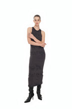 ZEBRA JERSEY MAXI DRESS (CHARCOAL)
